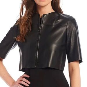 Antonio Melani Lea cropped leather jacket medium